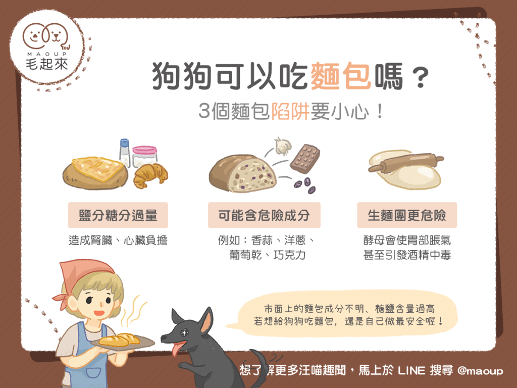 【毛孩食品解析】狗狗可以吃麵包嗎？3個麵包陷阱要小心！